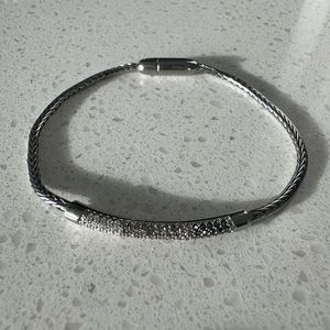 Fossil Thin Glitz Ombre Silver-Tone Bracelet